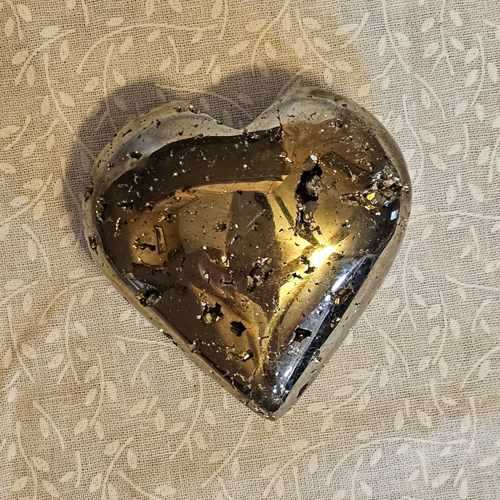 Pyrite Crystal Heart